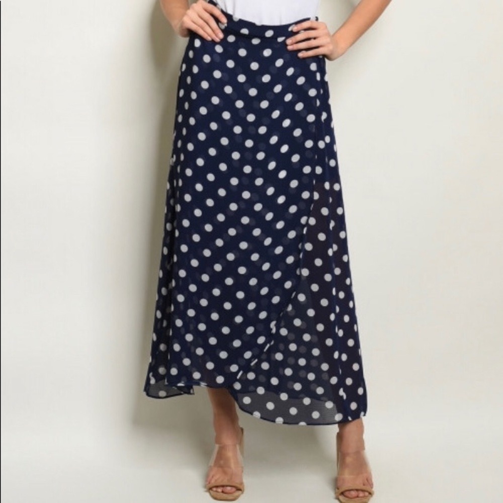 Blue Polka Dot Skirt